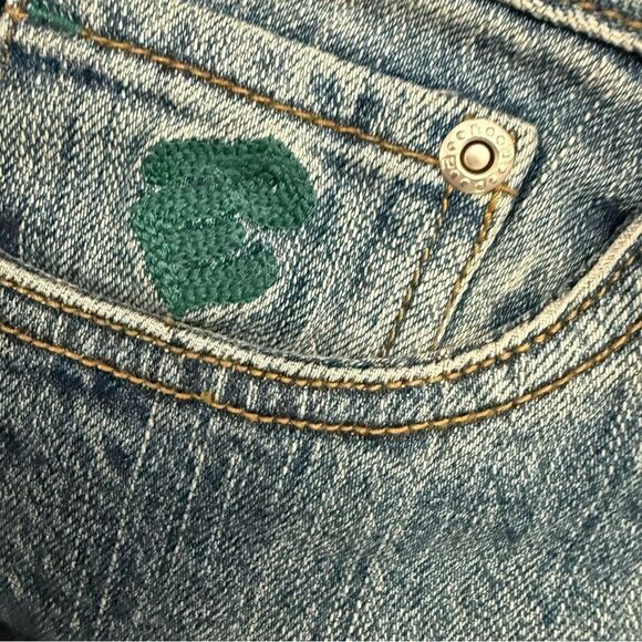 Rockawear Blue Flare Jeans Studded Legs and Zebra Cuffs Women’s Size 11 - Picture 4 of 8